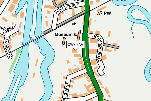 CW9 8AA map - OS OpenMap – Local (Ordnance Survey)