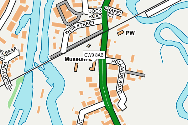 CW9 8AB map - OS OpenMap – Local (Ordnance Survey)