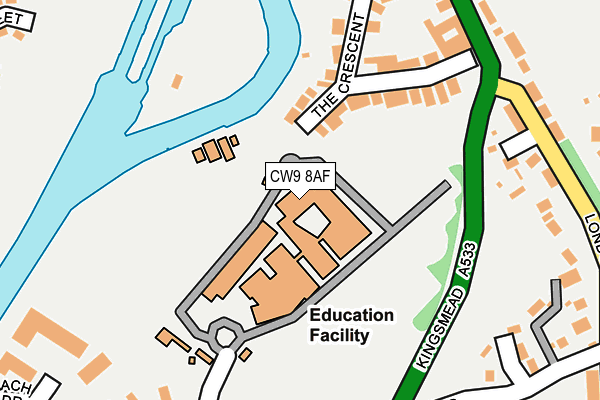 CW9 8AF map - OS OpenMap – Local (Ordnance Survey)