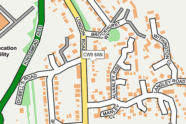 CW9 8AN map - OS OpenMap – Local (Ordnance Survey)