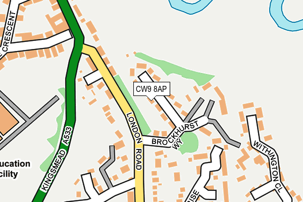 CW9 8AP map - OS OpenMap – Local (Ordnance Survey)