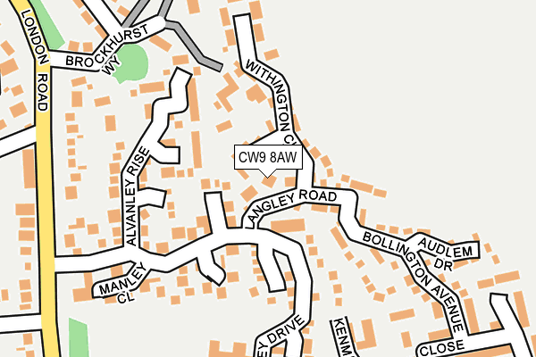 CW9 8AW map - OS OpenMap – Local (Ordnance Survey)