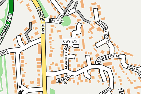 CW9 8AY map - OS OpenMap – Local (Ordnance Survey)