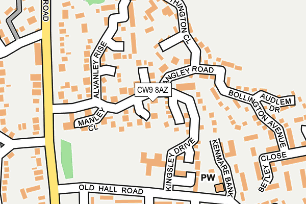 CW9 8AZ map - OS OpenMap – Local (Ordnance Survey)