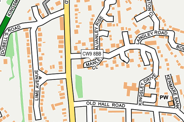 CW9 8BB map - OS OpenMap – Local (Ordnance Survey)