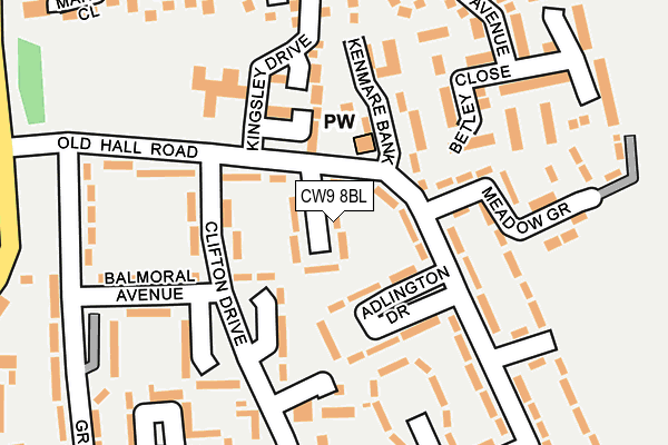 CW9 8BL map - OS OpenMap – Local (Ordnance Survey)