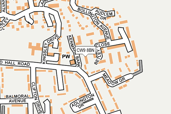 CW9 8BN map - OS OpenMap – Local (Ordnance Survey)