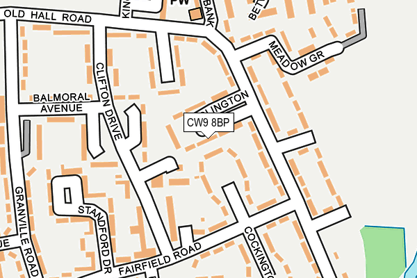 CW9 8BP map - OS OpenMap – Local (Ordnance Survey)