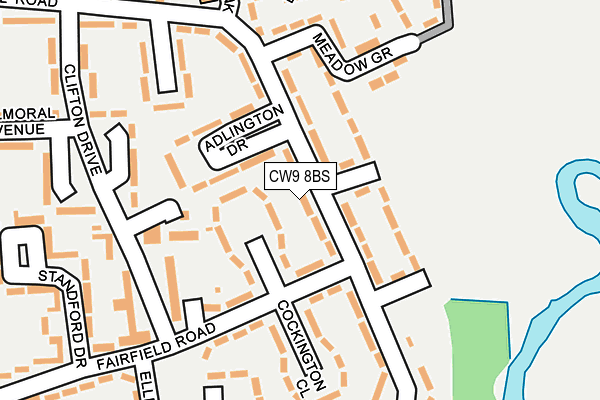 CW9 8BS map - OS OpenMap – Local (Ordnance Survey)