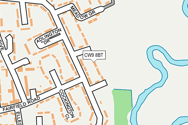 CW9 8BT map - OS OpenMap – Local (Ordnance Survey)