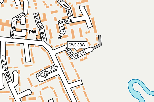 CW9 8BW map - OS OpenMap – Local (Ordnance Survey)