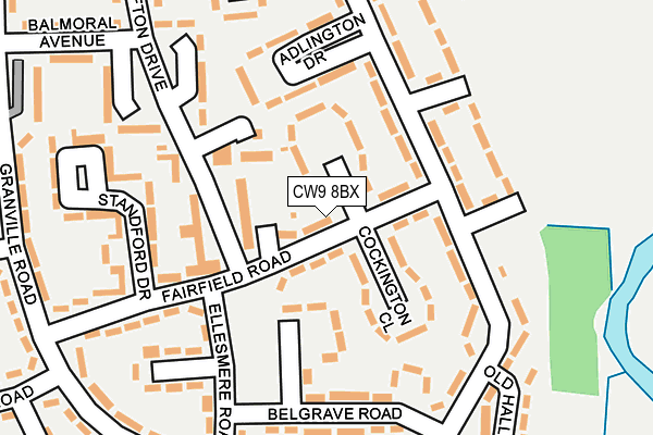 CW9 8BX map - OS OpenMap – Local (Ordnance Survey)