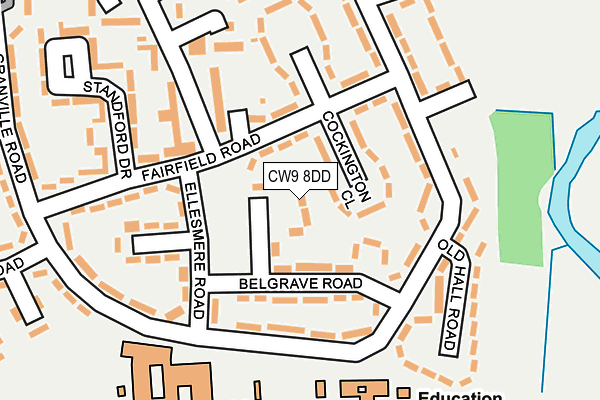 CW9 8DD map - OS OpenMap – Local (Ordnance Survey)