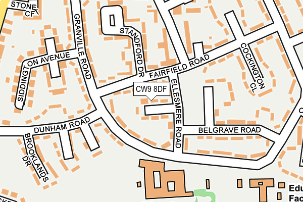 CW9 8DF map - OS OpenMap – Local (Ordnance Survey)