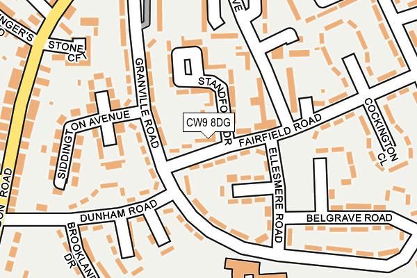 CW9 8DG map - OS OpenMap – Local (Ordnance Survey)