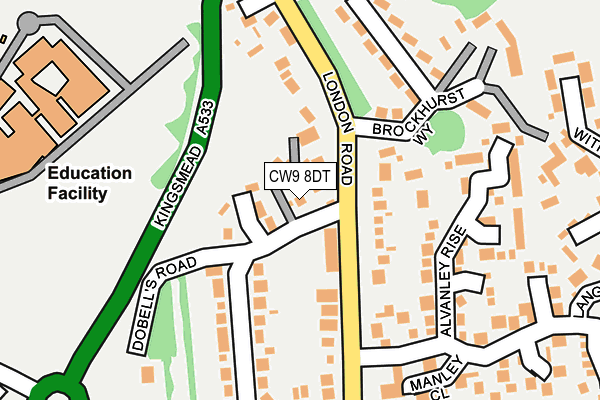 CW9 8DT map - OS OpenMap – Local (Ordnance Survey)