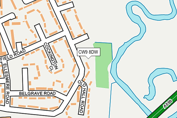 CW9 8DW map - OS OpenMap – Local (Ordnance Survey)