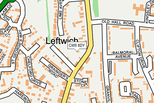 CW9 8DY map - OS OpenMap – Local (Ordnance Survey)