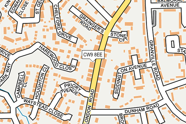 CW9 8EE map - OS OpenMap – Local (Ordnance Survey)