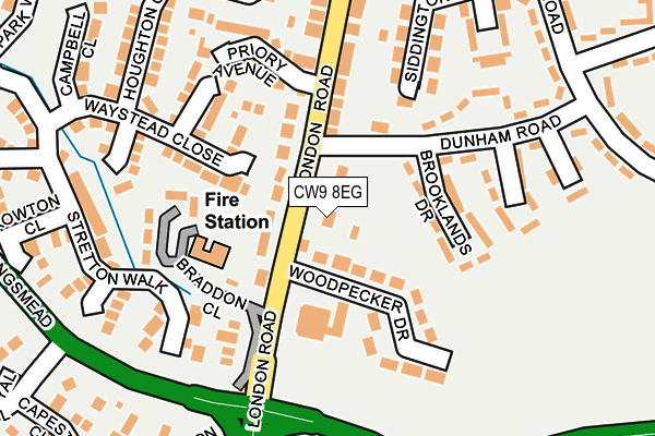 CW9 8EG map - OS OpenMap – Local (Ordnance Survey)