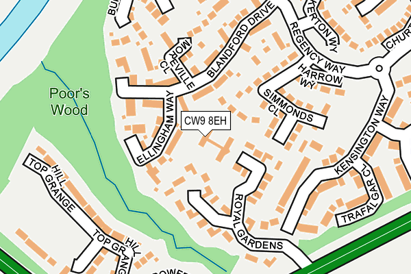 CW9 8EH map - OS OpenMap – Local (Ordnance Survey)