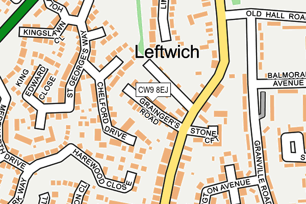 CW9 8EJ map - OS OpenMap – Local (Ordnance Survey)
