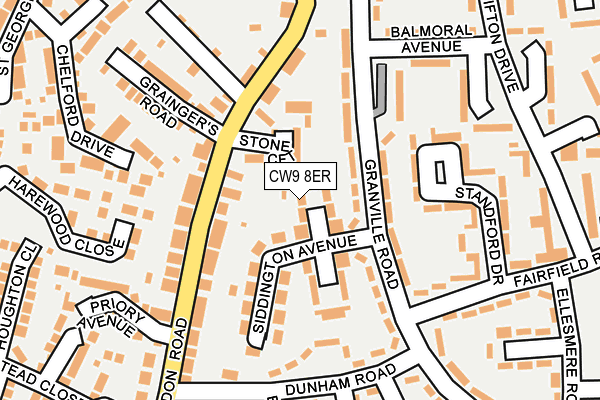 CW9 8ER map - OS OpenMap – Local (Ordnance Survey)