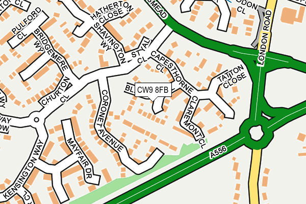 CW9 8FB map - OS OpenMap – Local (Ordnance Survey)