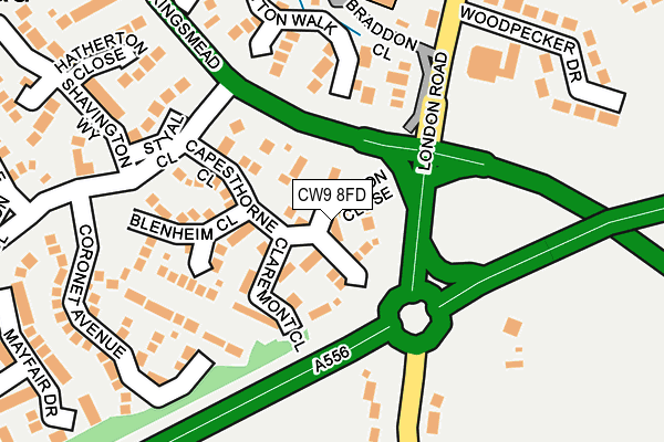 CW9 8FD map - OS OpenMap – Local (Ordnance Survey)