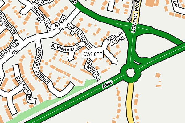 CW9 8FF map - OS OpenMap – Local (Ordnance Survey)
