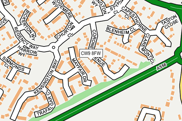 CW9 8FW map - OS OpenMap – Local (Ordnance Survey)