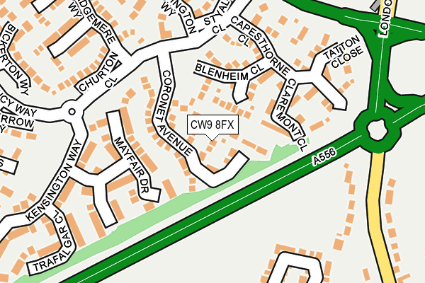 CW9 8FX map - OS OpenMap – Local (Ordnance Survey)