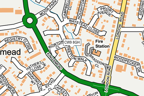 CW9 8GH map - OS OpenMap – Local (Ordnance Survey)