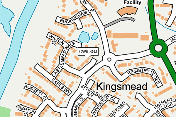 CW9 8GJ map - OS OpenMap – Local (Ordnance Survey)