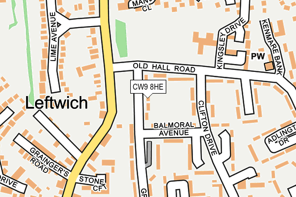 CW9 8HE map - OS OpenMap – Local (Ordnance Survey)