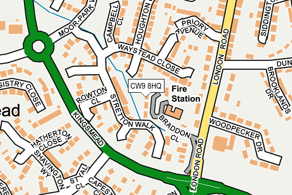 CW9 8HQ map - OS OpenMap – Local (Ordnance Survey)