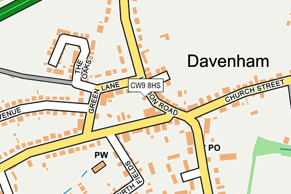 CW9 8HS map - OS OpenMap – Local (Ordnance Survey)