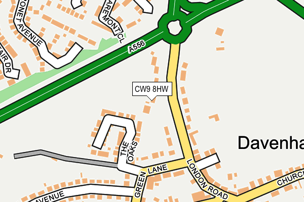 CW9 8HW map - OS OpenMap – Local (Ordnance Survey)
