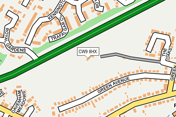 CW9 8HX map - OS OpenMap – Local (Ordnance Survey)