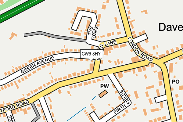 CW9 8HY map - OS OpenMap – Local (Ordnance Survey)