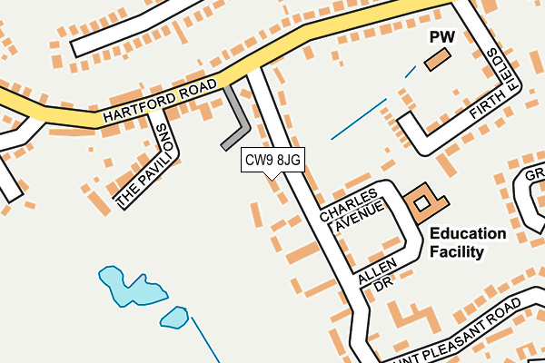 CW9 8JG map - OS OpenMap – Local (Ordnance Survey)
