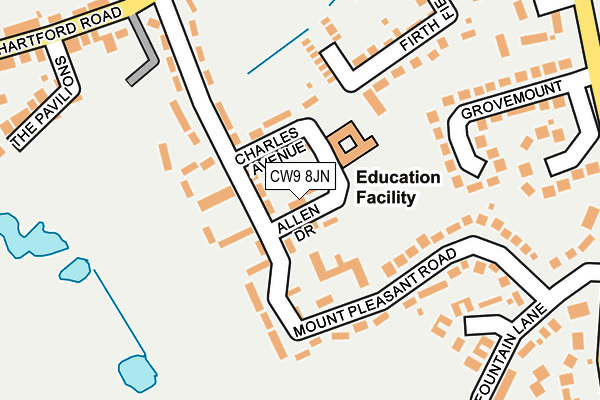 CW9 8JN map - OS OpenMap – Local (Ordnance Survey)