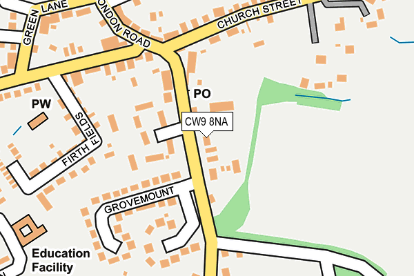 CW9 8NA map - OS OpenMap – Local (Ordnance Survey)