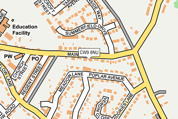 CW9 8NU map - OS OpenMap – Local (Ordnance Survey)