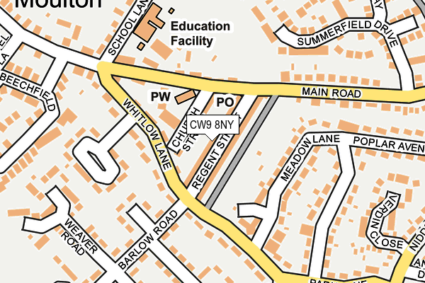 CW9 8NY map - OS OpenMap – Local (Ordnance Survey)