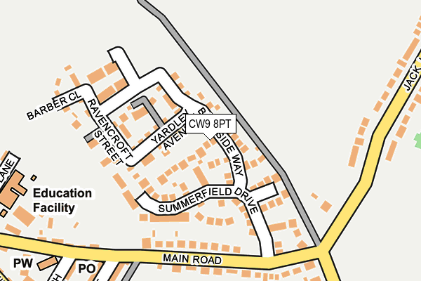 CW9 8PT map - OS OpenMap – Local (Ordnance Survey)