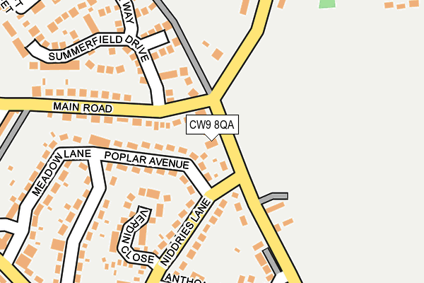 CW9 8QA map - OS OpenMap – Local (Ordnance Survey)