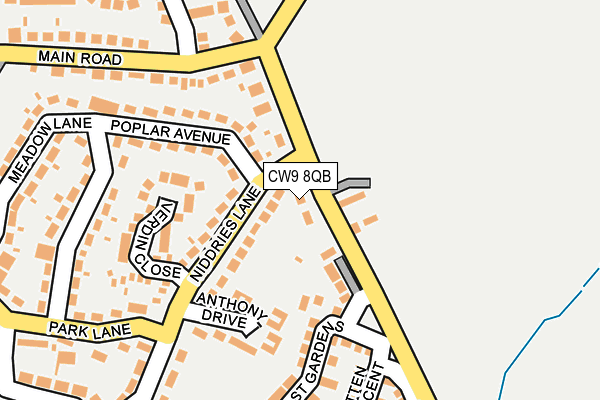 CW9 8QB map - OS OpenMap – Local (Ordnance Survey)