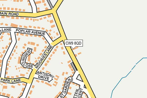 CW9 8QD map - OS OpenMap – Local (Ordnance Survey)