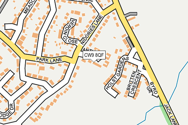 CW9 8QF map - OS OpenMap – Local (Ordnance Survey)